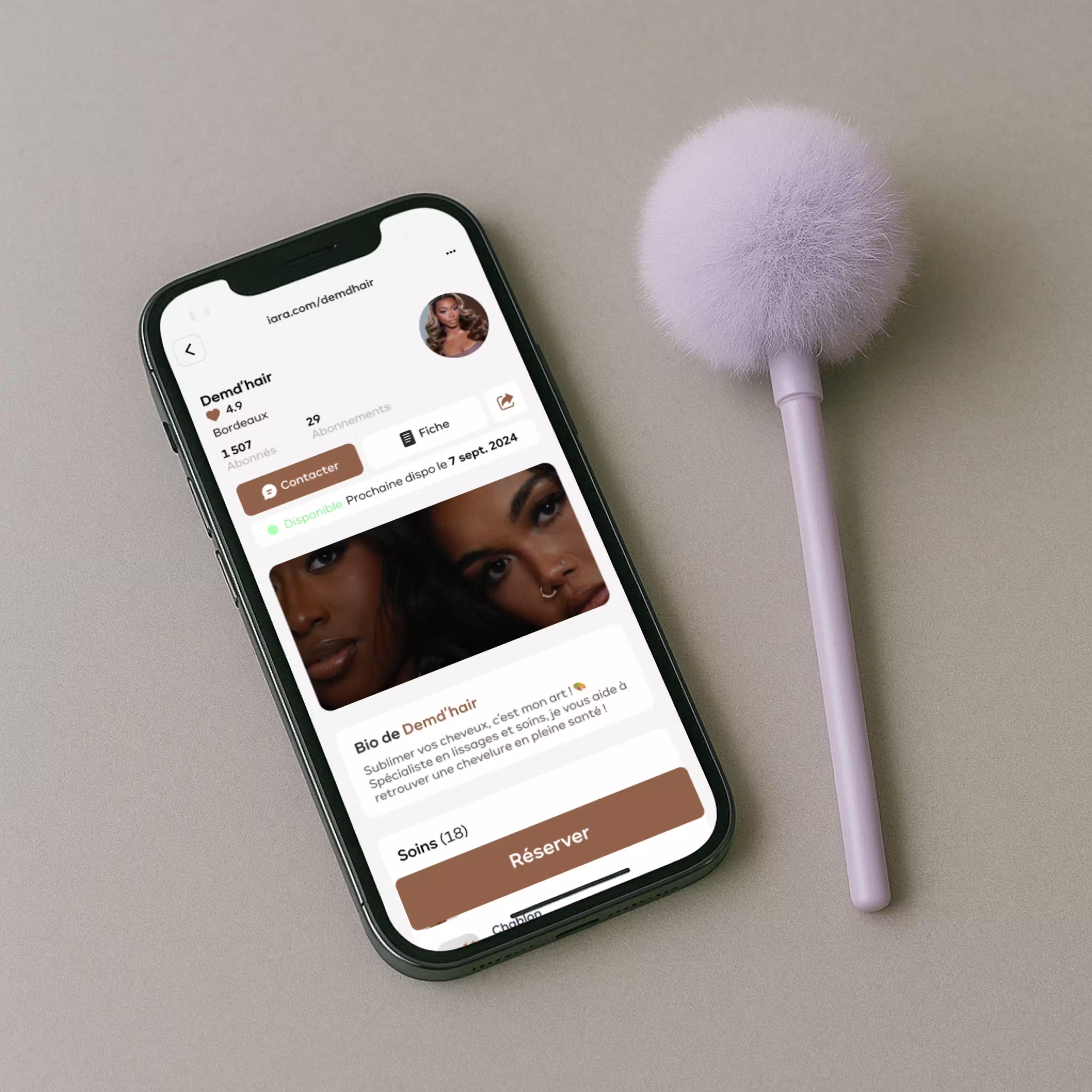 iPhone showing app profile interface